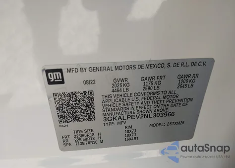 2022 GMC Terrain Fwd Slt from USA, damaged, VIN 3GKALPEV2NL303966